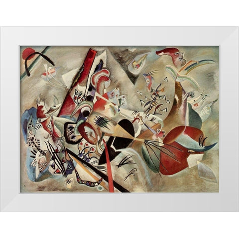 In Grey 1919 White Modern Wood Framed Art Print by Kandinsky, Wassily