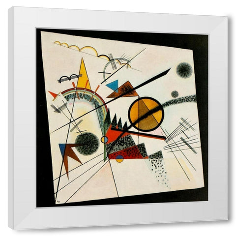 In the Black Square 1923 White Modern Wood Framed Art Print by Kandinsky, Wassily