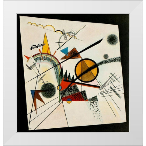 In the Black Square 1923 White Modern Wood Framed Art Print by Kandinsky, Wassily