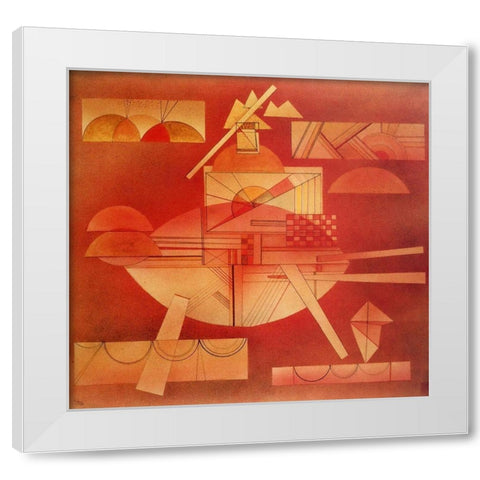 In the Heavy Red 1928 White Modern Wood Framed Art Print by Kandinsky, Wassily