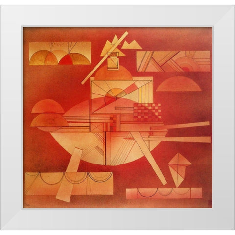 In the Heavy Red 1928 White Modern Wood Framed Art Print by Kandinsky, Wassily
