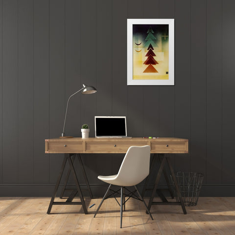 Into the Dark 1928 White Modern Wood Framed Art Print by Kandinsky, Wassily