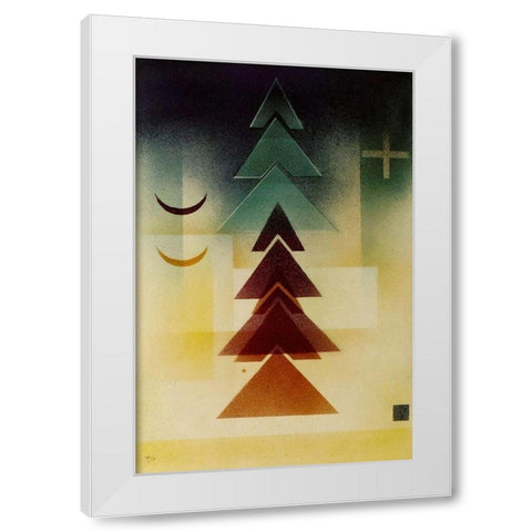 Into the Dark 1928 White Modern Wood Framed Art Print by Kandinsky, Wassily