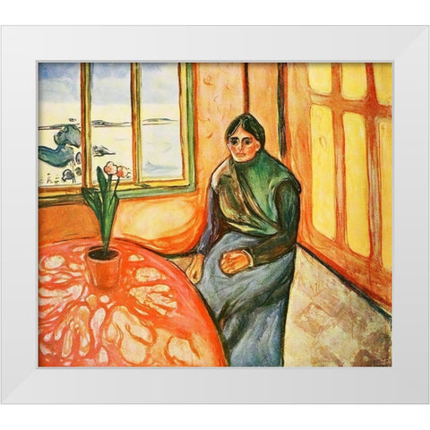 Melancholy 1899 White Modern Wood Framed Art Print by Kandinsky, Wassily