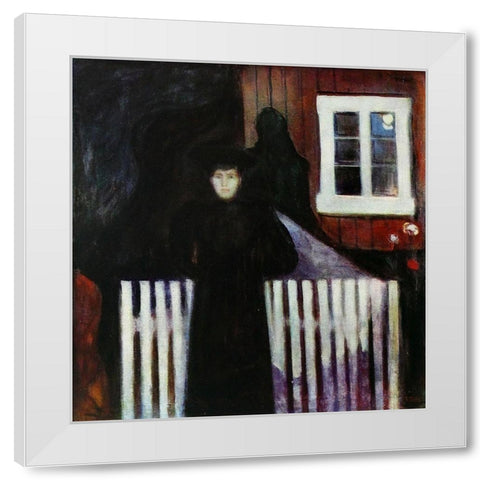 Moonlight 1893 White Modern Wood Framed Art Print by Kandinsky, Wassily