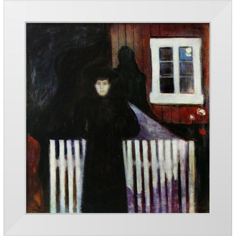 Moonlight 1893 White Modern Wood Framed Art Print by Kandinsky, Wassily