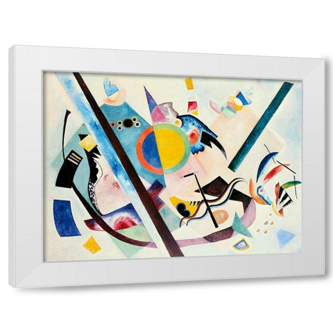 Multi-coloured Circle 1921 White Modern Wood Framed Art Print by Kandinsky, Wassily