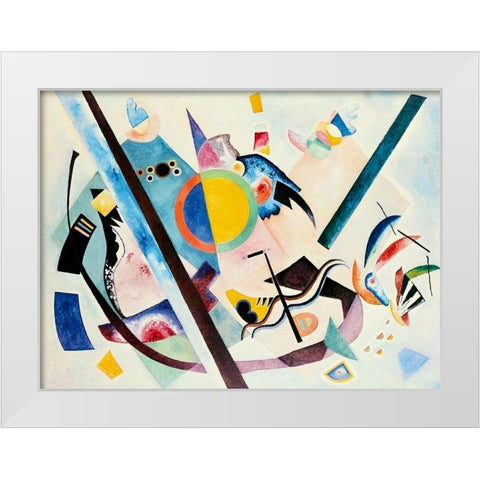 Multi-coloured Circle 1921 White Modern Wood Framed Art Print by Kandinsky, Wassily