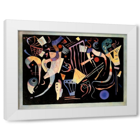 Multiple Forms 1936 White Modern Wood Framed Art Print by Kandinsky, Wassily