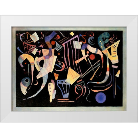 Multiple Forms 1936 White Modern Wood Framed Art Print by Kandinsky, Wassily