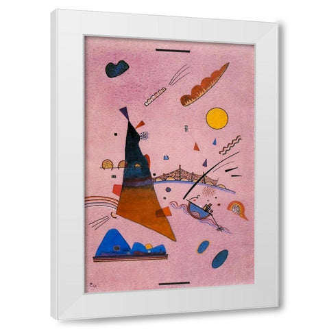 On Violet 1924 White Modern Wood Framed Art Print by Kandinsky, Wassily