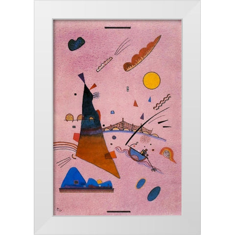 On Violet 1924 White Modern Wood Framed Art Print by Kandinsky, Wassily