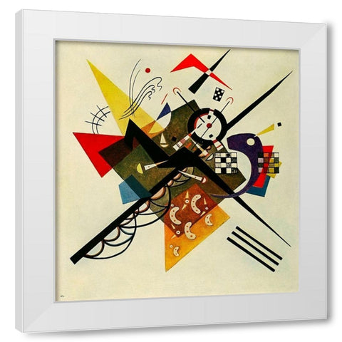 On White-no.253 1923 White Modern Wood Framed Art Print by Kandinsky, Wassily