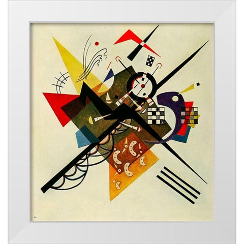 On White-no.253 1923 White Modern Wood Framed Art Print by Kandinsky, Wassily