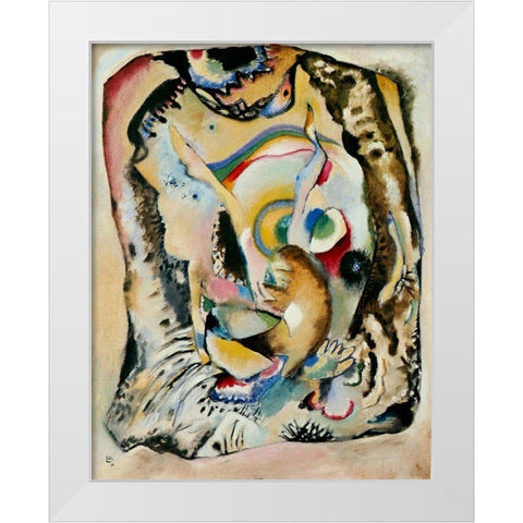 Painting on light ground 1916 White Modern Wood Framed Art Print by Kandinsky, Wassily