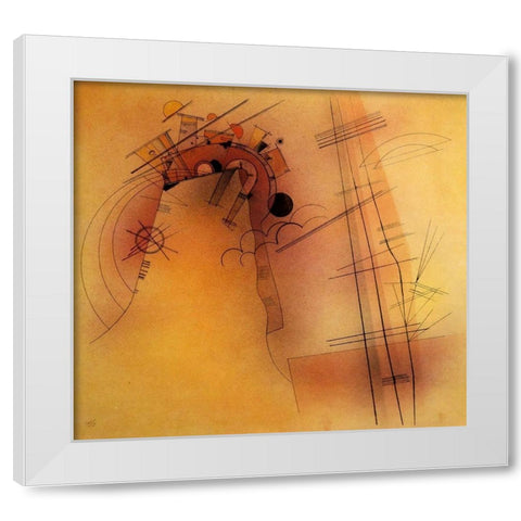Radiance 1928 White Modern Wood Framed Art Print by Kandinsky, Wassily