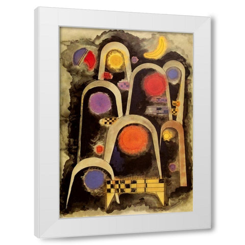 Reaching Upwards 1931 White Modern Wood Framed Art Print by Kandinsky, Wassily