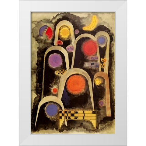 Reaching Upwards 1931 White Modern Wood Framed Art Print by Kandinsky, Wassily