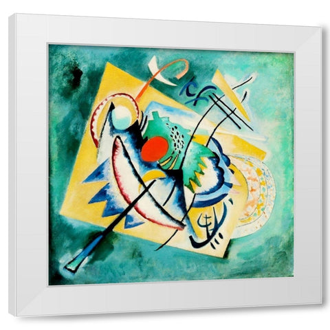 Red Oval 1920 White Modern Wood Framed Art Print by Kandinsky, Wassily
