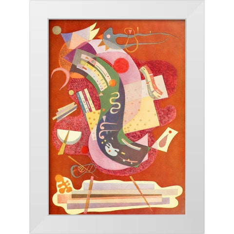 Rigid and Bent White Modern Wood Framed Art Print by Kandinsky, Wassily