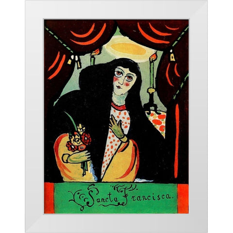 Sancta Francisca 1911 White Modern Wood Framed Art Print by Kandinsky, Wassily