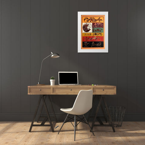 Seven 1943 White Modern Wood Framed Art Print by Kandinsky, Wassily