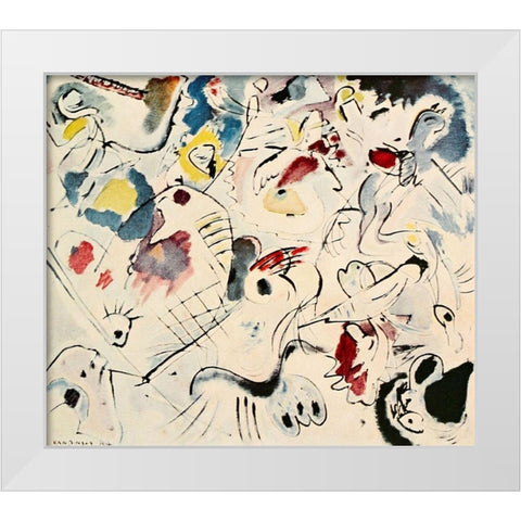 Sketch 160a 1912 White Modern Wood Framed Art Print by Kandinsky, Wassily