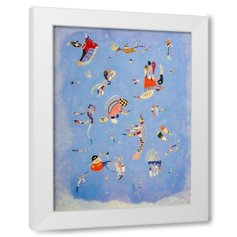 Sky Blue 1940 White Modern Wood Framed Art Print by Kandinsky, Wassily