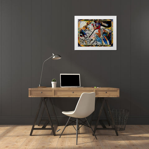 Small Pleasures 1911 White Modern Wood Framed Art Print by Kandinsky, Wassily