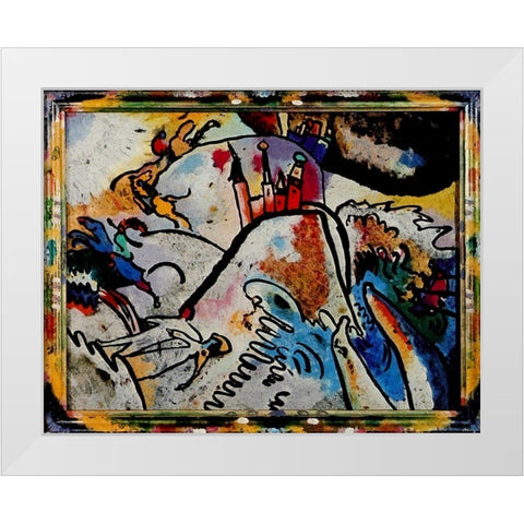 Small Pleasures 1911 White Modern Wood Framed Art Print by Kandinsky, Wassily