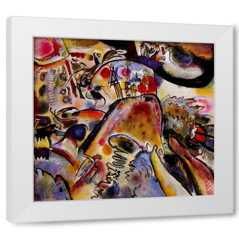 Small Pleasures 1913 White Modern Wood Framed Art Print by Kandinsky, Wassily