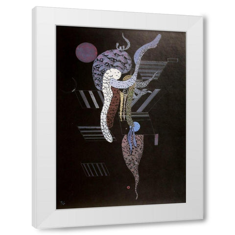 Soft 1936 White Modern Wood Framed Art Print by Kandinsky, Wassily