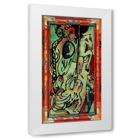 St. George II White Modern Wood Framed Art Print by Kandinsky, Wassily