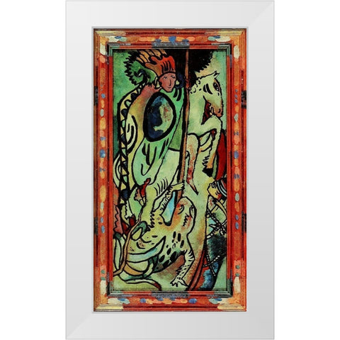 St. George II White Modern Wood Framed Art Print by Kandinsky, Wassily