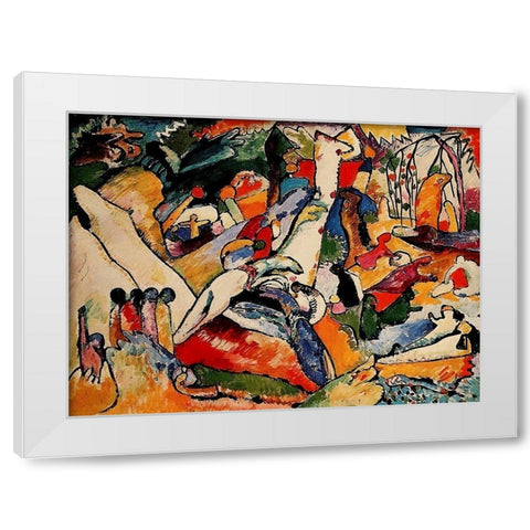 Study for Composition II 1909-10 White Modern Wood Framed Art Print by Kandinsky, Wassily