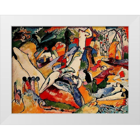 Study for Composition II 1909-10 White Modern Wood Framed Art Print by Kandinsky, Wassily