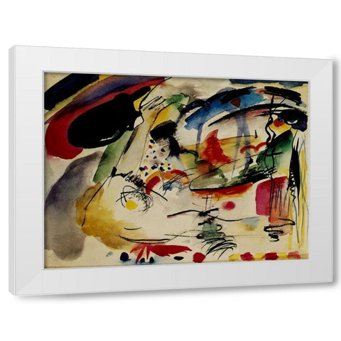 Study for Improvisation 33 1913 White Modern Wood Framed Art Print by Kandinsky, Wassily