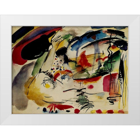 Study for Improvisation 33 1913 White Modern Wood Framed Art Print by Kandinsky, Wassily