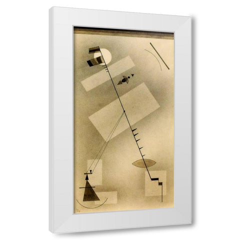 Taut Line 1931 White Modern Wood Framed Art Print by Kandinsky, Wassily