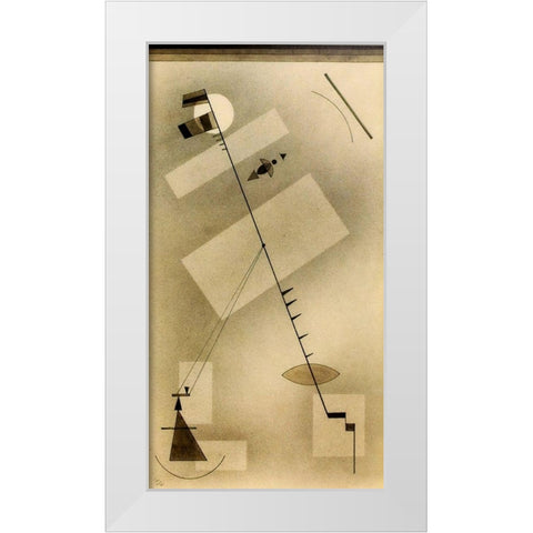 Taut Line 1931 White Modern Wood Framed Art Print by Kandinsky, Wassily