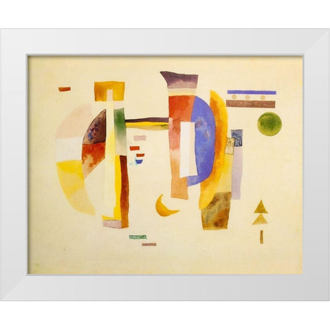 The Bridge 1932 White Modern Wood Framed Art Print by Kandinsky, Wassily
