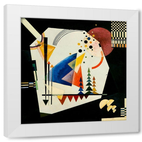 Three Sounds 1926 White Modern Wood Framed Art Print by Kandinsky, Wassily