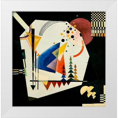 Three Sounds 1926 White Modern Wood Framed Art Print by Kandinsky, Wassily