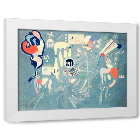 Various Actions 1941 White Modern Wood Framed Art Print by Kandinsky, Wassily