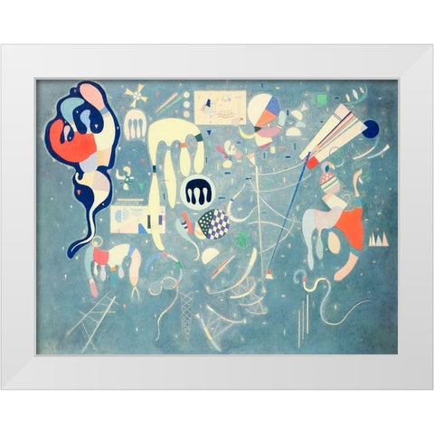 Various Actions 1941 White Modern Wood Framed Art Print by Kandinsky, Wassily