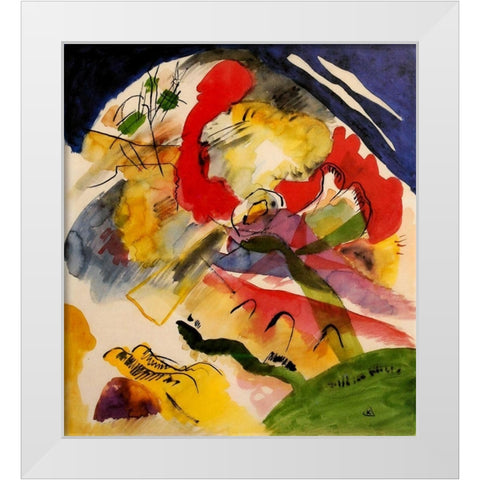 White Lines 1913 White Modern Wood Framed Art Print by Kandinsky, Wassily