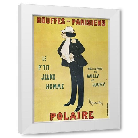 Bouffes-Parisiens Polaire 1910 White Modern Wood Framed Art Print by Cappiello, Leonetto