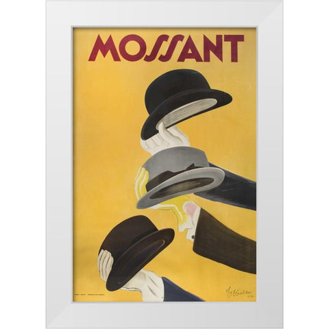Mossant hats White Modern Wood Framed Art Print by Cappiello, Leonetto