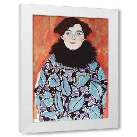 Portrait of Johanna Staude White Modern Wood Framed Art Print by Klimt, Gustav