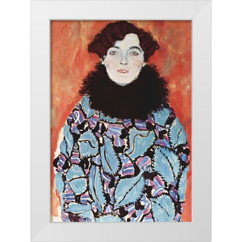 Portrait of Johanna Staude White Modern Wood Framed Art Print by Klimt, Gustav